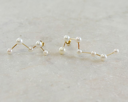 北斗七星♡片耳【ノジェス】ジルコニア ゴールド 星座 ピアス☆アガット 好きも 北斗七星♡片耳【ノジェス】ジルコニア ゴールド 星座 ピアス