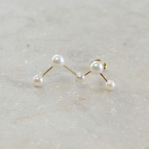 14Kgfカシオペア座と北斗七星のピアス ピアス（その他） Saegusa