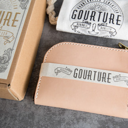 GOURTURE Lファスナー財布/財布イタリアのなめし革入口原色handtailor [GLW01] 4枚目の画像