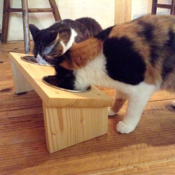 犬猫用食器台（傾斜あり・ステンレスボウル2個付） 7枚目の画像