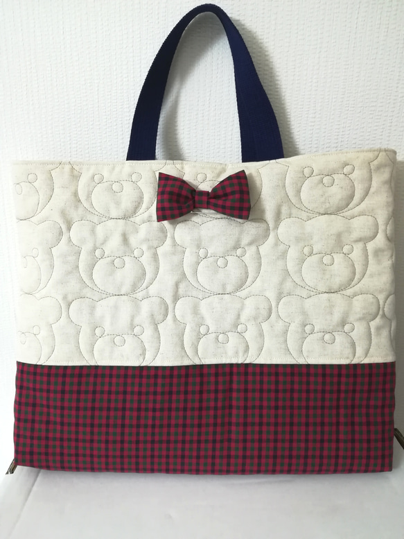 【新品】familiar チェック柄 ツイード レッスンバッグ メリーゴーランド ファミリア チェック柄 トートバッグ レッスンバッグ 新品