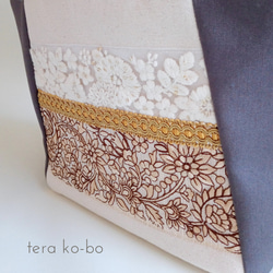 インド刺繍リボンのトートバッグ 3枚目の画像