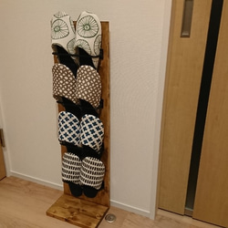 スリッパラック ホルダー 無垢 アイアン 玄関収納 スリッパラック