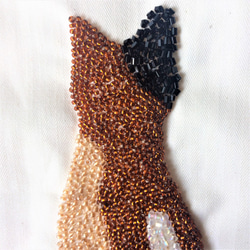 猫ねこ　ビーズ刺繍　手提げバッグ 5枚目の画像