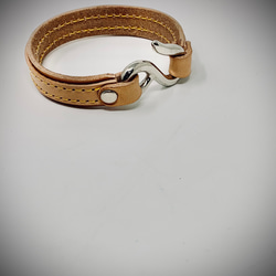 leather wristband   natural   リストバンド　men's 4枚目の画像