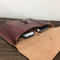 clutch bag 手染め brown  unisex   クラッチバック 5枚目の画像