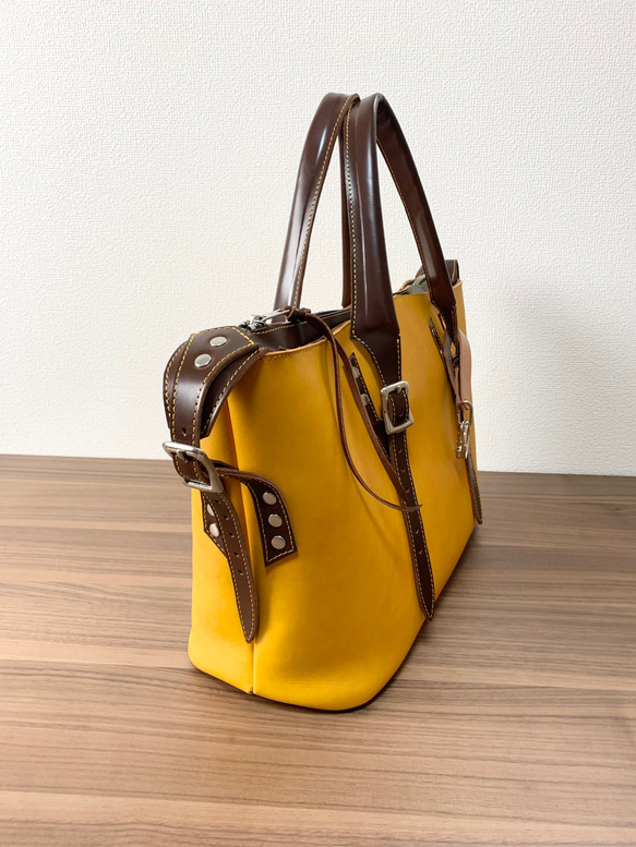 spears bag   スピアーズバック　yellow x brown 3枚目の画像