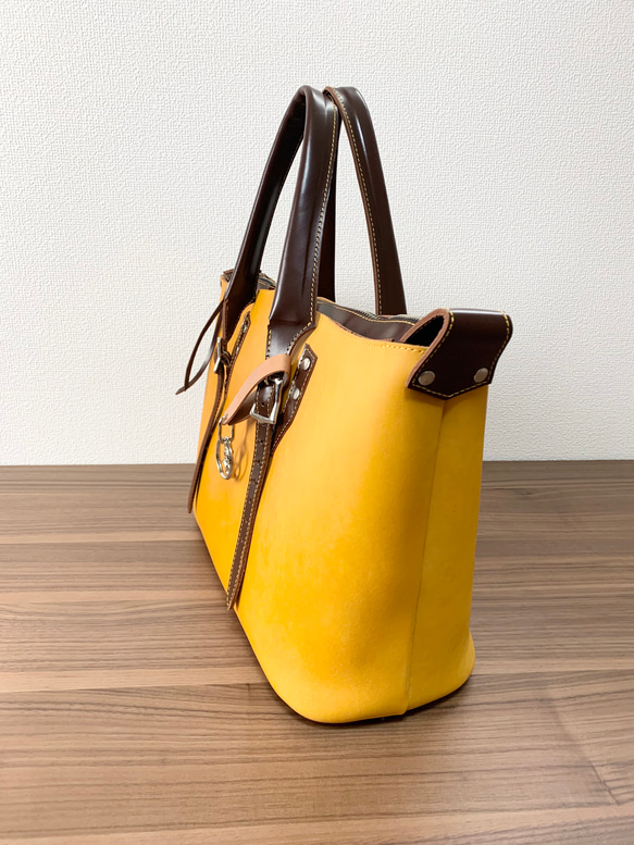 spears bag   スピアーズバック　yellow x brown 5枚目の画像