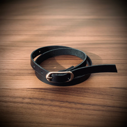 overlap bracelet  オーバーラップブレスレット　BLACK unisex 8mm 2枚目の画像