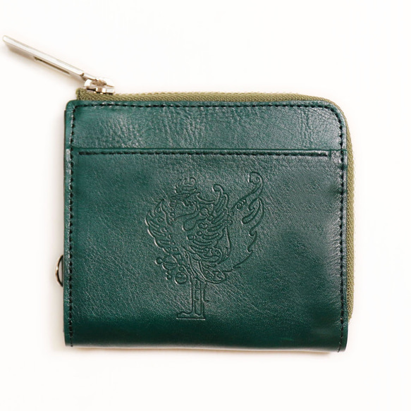 令和に迎える令和ゆかりの奈良財布 正倉院文様革財布 ミニマル（グリーン） グリーン 西陣織