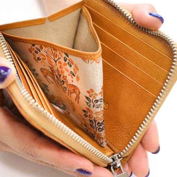 令和に迎える令和ゆかりの奈良財布 正倉院文様革財布 ミニマル（グリーン） グリーン 西陣織