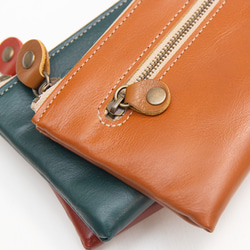 薄くて軽い！ 上質なヌメ革L型長財布（グリーン）（全3色） 4枚目の画像