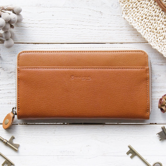 ヌメ革レザー 長財布 ラウンドファスナー田中革具 ヌメ革レザー 長財布 ラウンドファスナー田中革具 【公式通販】