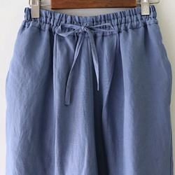 柔軟的褲子 休閒寬褲 藍灰色 第8張的照片