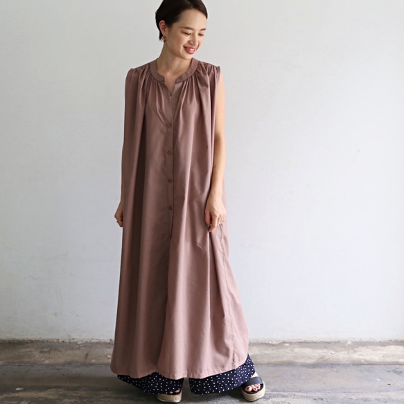 無袖襯衫裙摩卡0290MC 第2張的照片