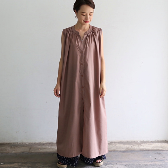 無袖襯衫裙摩卡0290MC 第3張的照片