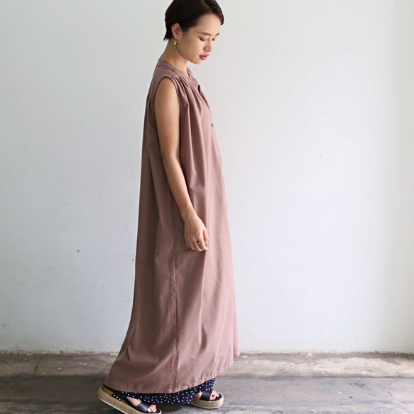 無袖襯衫裙摩卡0290MC 第4張的照片