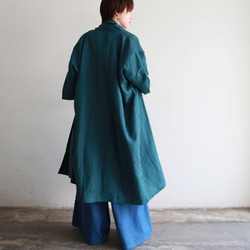 亞麻dolman禮服外套深綠色 第5張的照片