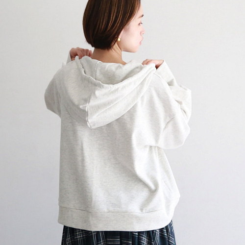 大きめフードのスウェットパーカー ライトグレー 0363L.Grey
