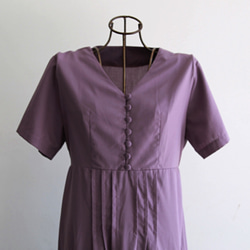 棉質柔軟觸感連衣裙紫色 第7張的照片