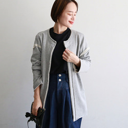 CITYSHOP ノーカラージャケット グレー セール】 コンプレストパイル ノーカラー アウター （テーラード