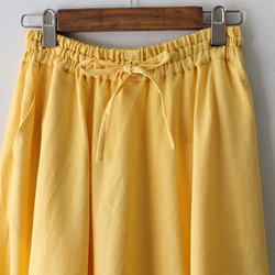 棉麻恩比裙夏季限量顏色黃色 第9張的照片