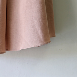 棉麻長喇叭裙淺粉紅色 第10張的照片