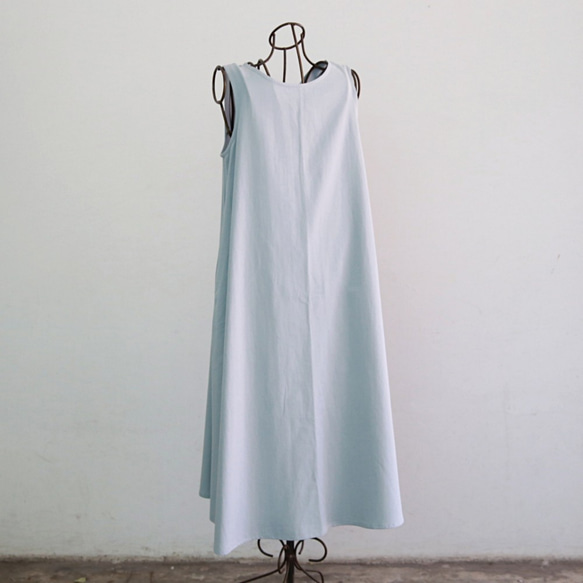 柔軟的棉2Way連衣裙冰藍色 第9張的照片