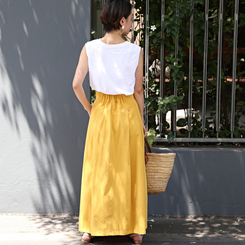 DT MaxMara ★ コットンポプリン製 フレアスカート ABACO 黄色 楽天市場】スカート ロング フレア 春 夏 レディース フレア
