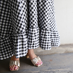 棉格紋格子裙 第5張的照片