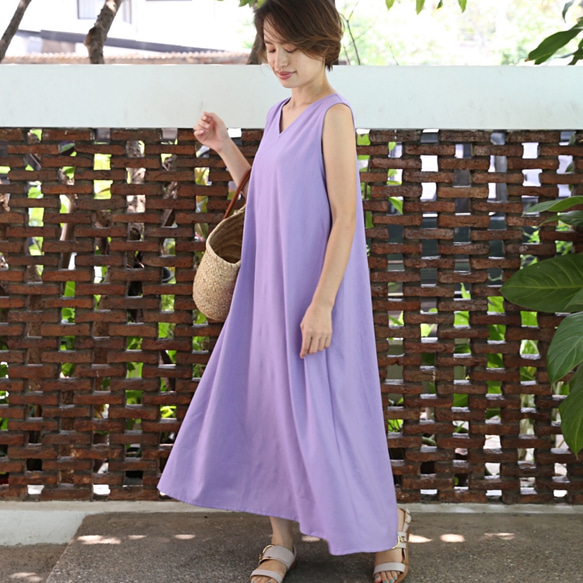パンツにも合わせやすい やわらかコットンリネン 2Way ワンピース