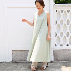 柔軟棉麻連衣裙薄荷 第3張的照片