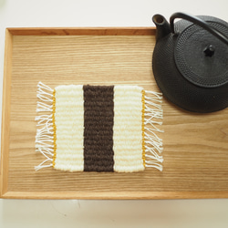 手織りポットマット(鍋敷き小)✳羊毛100%✳ 2枚目の画像