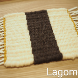 手織りポットマット(鍋敷き小)✳羊毛100%✳ 5枚目の画像