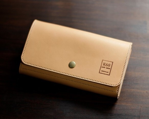 長財布　Long Wallet / square cut / Natural 1枚目の画像