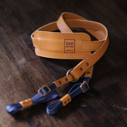 Camera Strap #18　Camel×Navy 1枚目の画像