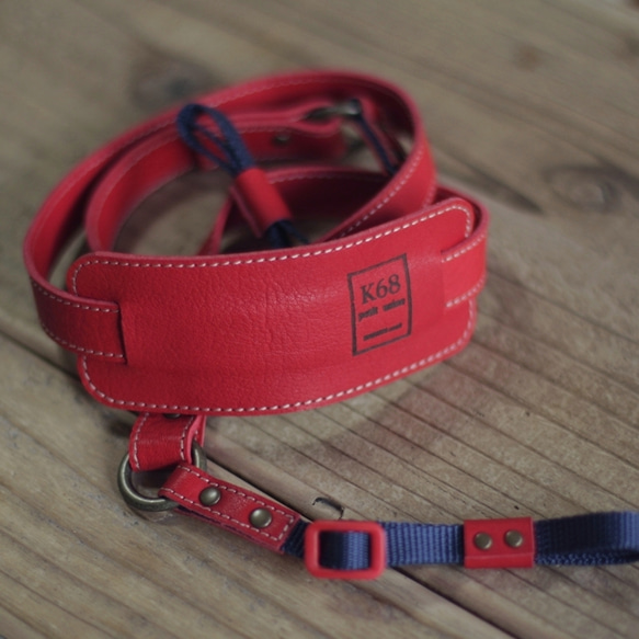 Camera Strap #18　Red×Navy 1枚目の画像