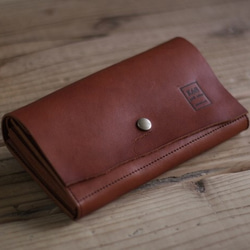 【2/28制作終了】長財布　Long Wallet / Natural cut / Brown 1枚目の画像