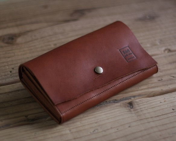 【2/28制作終了】長財布　Long Wallet / Natural cut / Brown 1枚目の画像