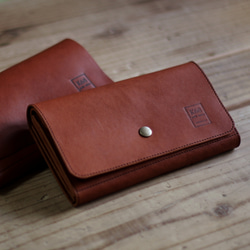 【2/28制作終了】長財布　Long Wallet / square cut / Brown 1枚目の画像