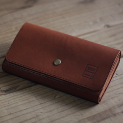 【2/28制作終了】長財布　Long Wallet / square cut / Brown 2枚目の画像