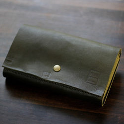 長財布　Long Wallet / Natural cut / Olive 1枚目の画像