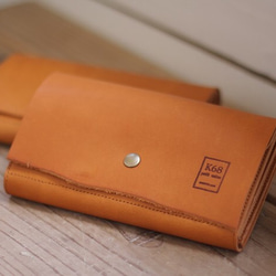 【2/28制作終了】長財布　Long Wallet / Natural cut / Camel 1枚目の画像