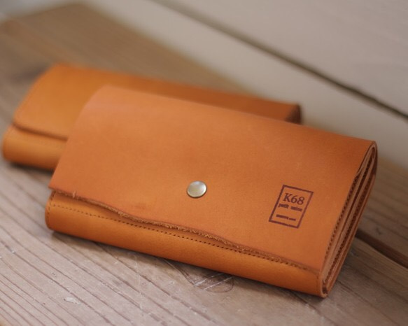 【2/28制作終了】長財布　Long Wallet / Natural cut / Camel 1枚目の画像