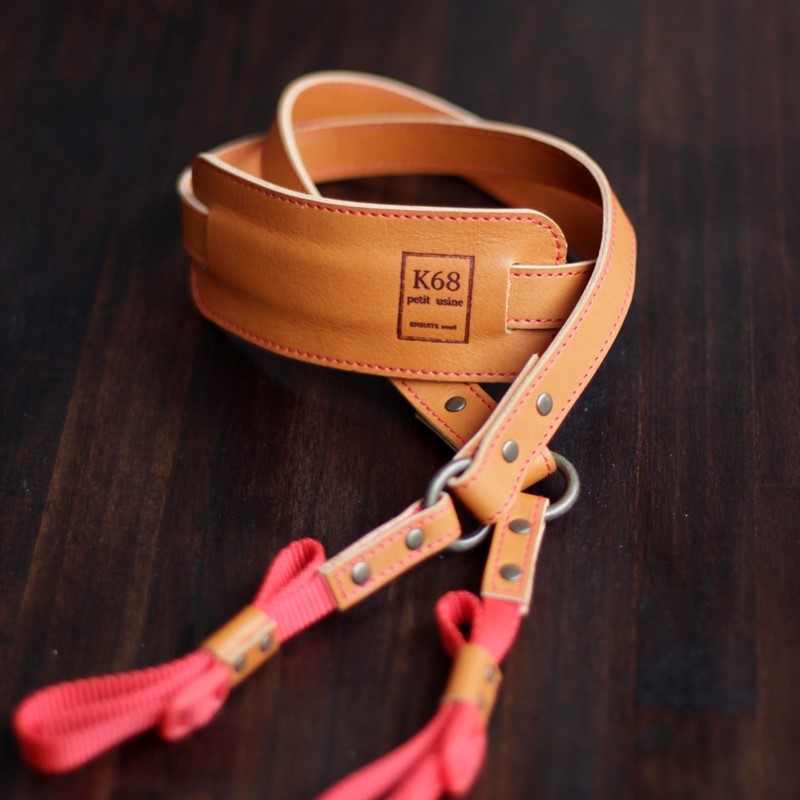 Camera Strap #18　Camel×Red