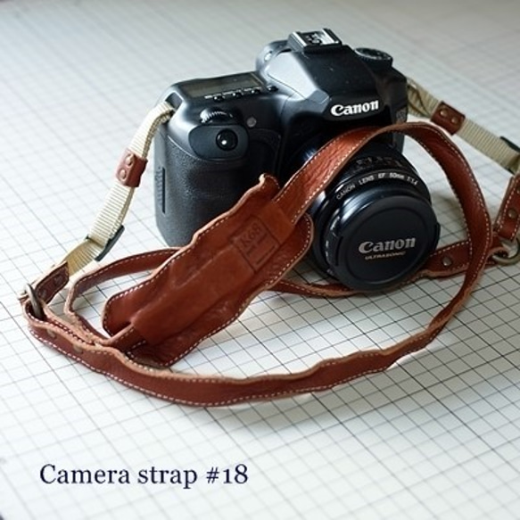 Camera Strap #18　Red×Brown 2枚目の画像