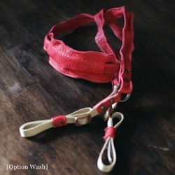 Camera Strap #18　Red×Beige 2枚目の画像