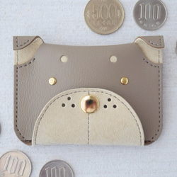 本革 犬型コインケース koro ｜グレージュ｜ 小銭入れ・コインケース