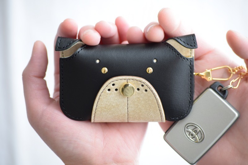 本革　犬型スマートキーケース　muku+　｜ブラック｜ 4,474円