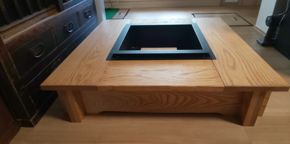 総無垢囲炉裏(分解:組立超簡単)ケヤキ色-マルチ仕様 【公式通販】